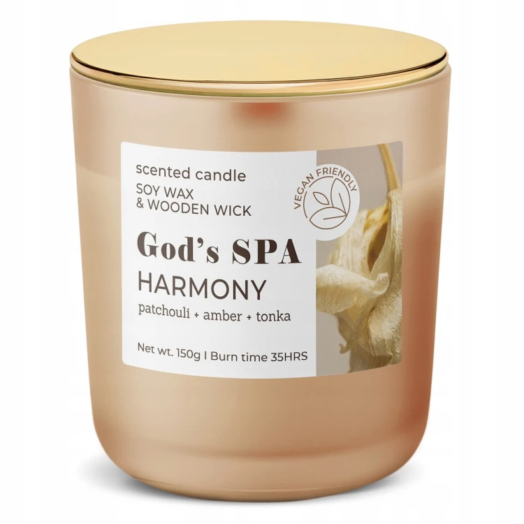 God's Spa HARMONY LID ŚWIECA ZAPACHOWA , DREWNIANY KNOT