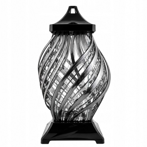 Znicz Skręcany Szklany Srebrny 40 cm – Elegancki Lampion Nagrobny