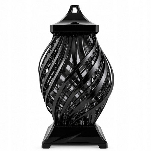Okazały Skręcany Znicz Szklany Czarny 40 cm – Elegancki Lampion Nagrobny