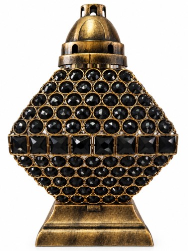 Znicz Diamond Czarny 36 cm – elegancki znicz nagrobny z kryształkami