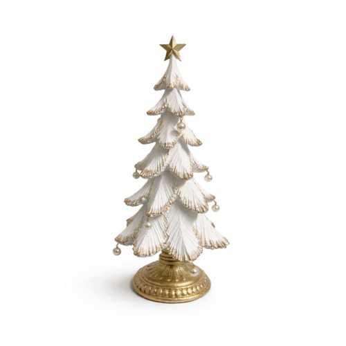 CHOINKA BIAŁO-ZŁOTA DUŻA 40,5 CM – ELEGANCKA DEKORACJA ŚWIĄTECZNA