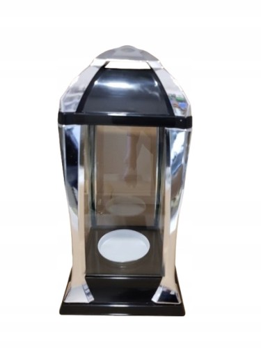 LAMPION K-21 G SREBRNY 31 CM – ZNICZ SZKLANY, DEKORACJA NAGROBNA