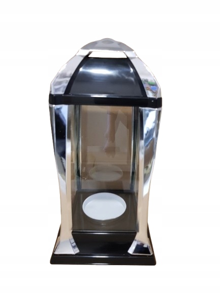 LAMPION K-21 G SREBRNY 31 CM – ZNICZ SZKLANY, DEKORACJA NAGROBNA