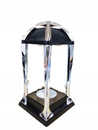 LAMPION K-21 G SREBRNY 31 CM – ZNICZ SZKLANY, DEKORACJA NAGROBNA