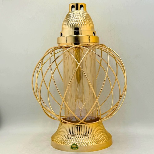 ZNICZ SZKLANY ZŁOTY 33 CM – ELEGANCKI LAMPION NA CMENTARZ