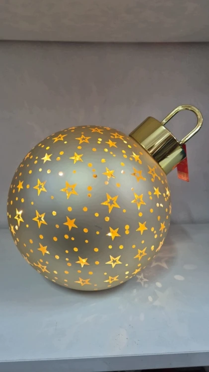 Bombka LED Złota 26 cm Świąteczna Dekoracja Gwiazdki Złote Akcenty