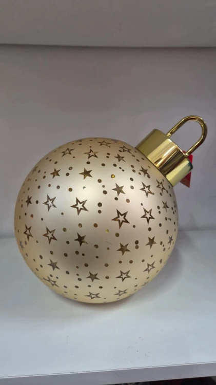 Bombka LED Złota 26 cm Świąteczna Dekoracja Gwiazdki Złote Akcenty