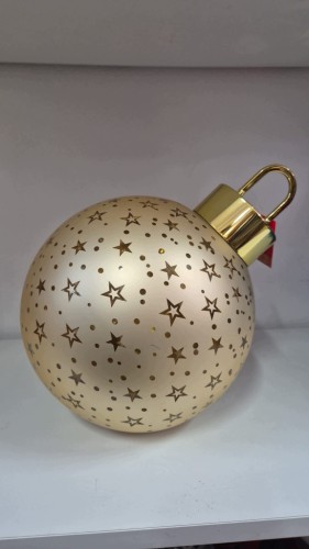Bombka LED Złota 21 cm Świąteczna Dekoracja Gwiazdki Złote Akcenty