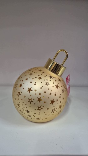 Bombka LED Złota Kula 15 cm Gwiazdki Świąteczna Dekoracja Szklana