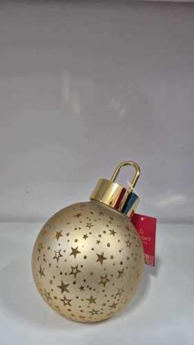 Bombka LED Złota 11 cm Kula Świecąca w Gwiazdki Dekoracja Świąteczna