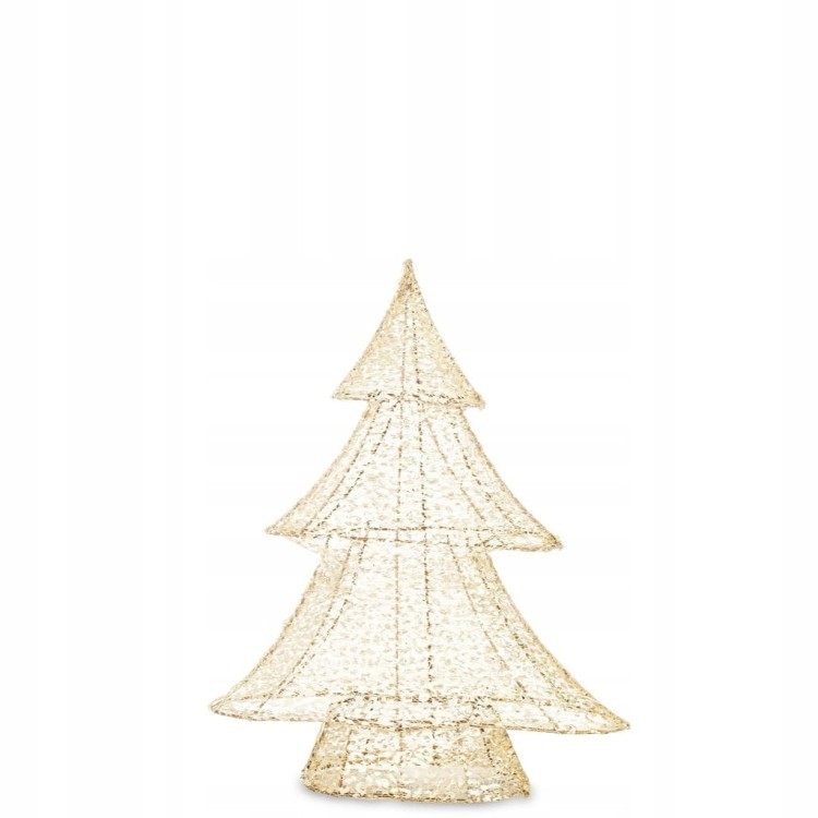 OZDOBA CHOINKA ZŁOTO-BIAŁA LED 39x32x9cm 171256