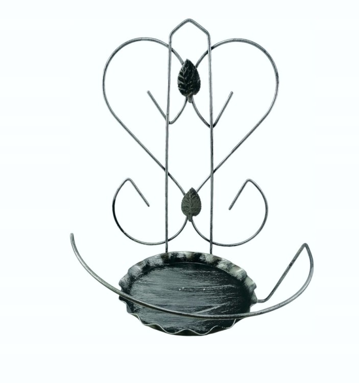Kwietnik ścienny Dąstal 29 cm metal SREBRNY, BIAŁY, ZŁOTY