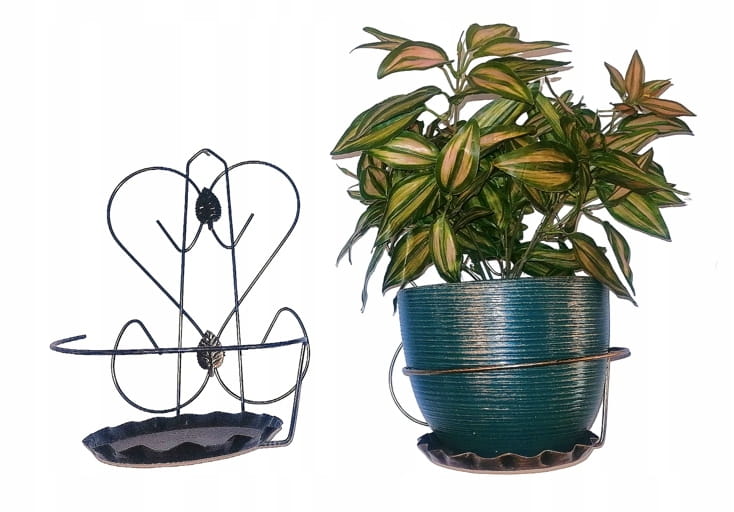 Kwietnik ścienny Dąstal 29 cm metal SREBRNY, BIAŁY, ZŁOTY