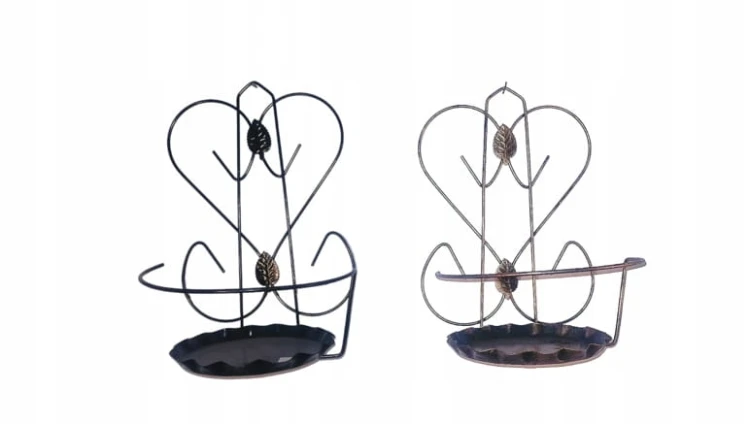 Kwietnik ścienny Dąstal 29 cm metal SREBRNY, BIAŁY, ZŁOTY