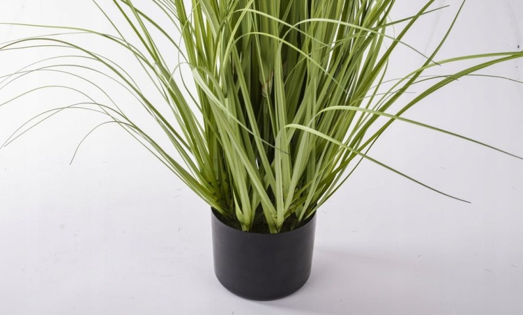 Trawa dekoracyjna w doniczce z białymi piórami 122cm - elegancka dekoracja