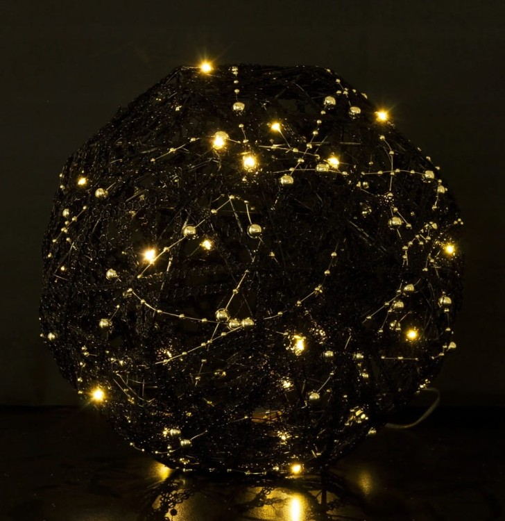 OZDOBA KULA, ZAWIESZKA SREBRNA LED 25x25x25cm 161820 ŚWIĘTA