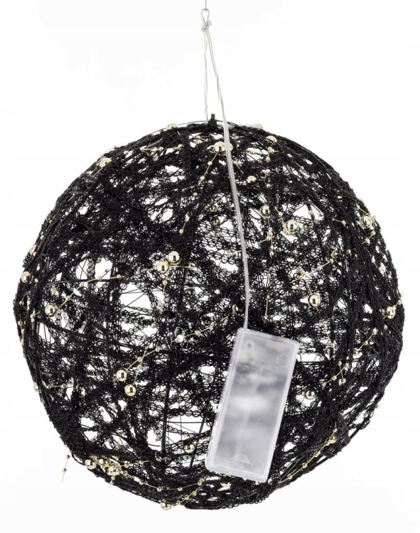 OZDOBA KULA, ZAWIESZKA SREBRNA LED 25x25x25cm 161820 ŚWIĘTA