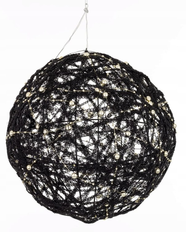OZDOBA KULA, ZAWIESZKA SREBRNA LED 25x25x25cm 161820 ŚWIĘTA