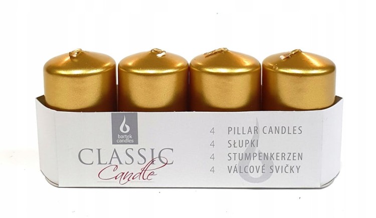 Świeca tradycyjna parafinowa bez zapachu Bartek Candles 4 szt.