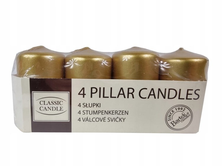 Świeca tradycyjna parafinowa bez zapachu Bartek Candles 4 szt.