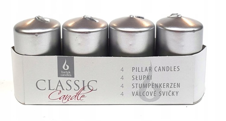Świeca tradycyjna parafinowa bez zapachu Bartek Candles 4 szt.