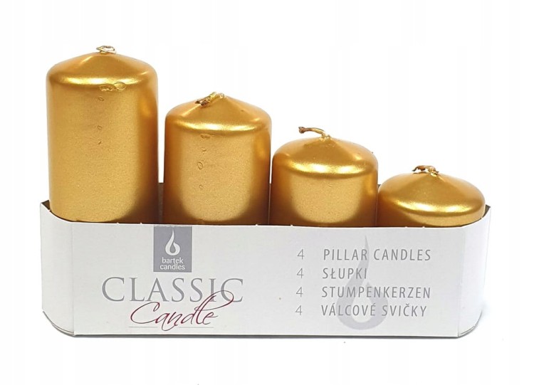 Świeca tradycyjna parafinowa bez zapachu Bartek Candles 4 szt.