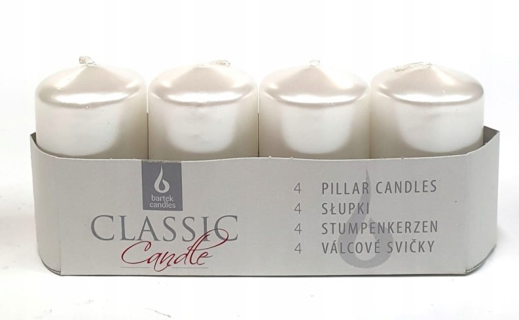 Świeca tradycyjna parafinowa bez zapachu Bartek Candles 4 szt.