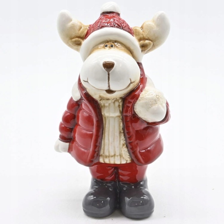 Figurka ceramiczna RENIFER - wys. 16 cm