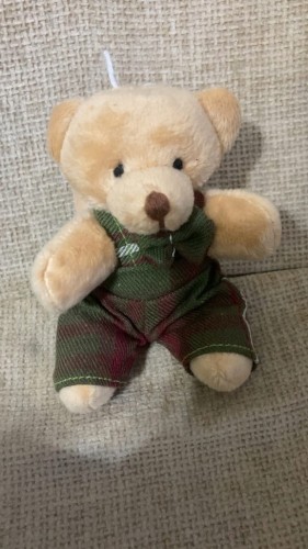 ZAWIESZKA UROCZA PLUSZAK, MIŚ - CHLOPIEC SIEDZĄCY W ZIELONYM 12cm ŚWIĘTA