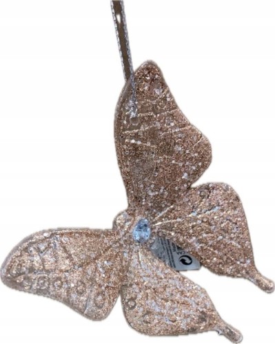 ZAWIESZKA BROKATOWA NA CHOINKĘ MOTYL 11 x 8 cm ŚWIĘTA