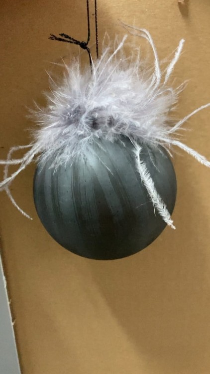 Bombka choinkowa "Kula" 8 cm, szaro - czarna szklana ŚWIĘTA