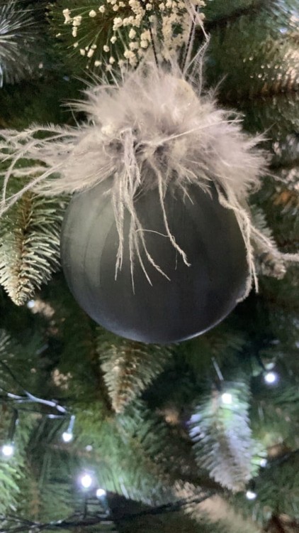 Bombka choinkowa "Kula" 8 cm, szaro - czarna szklana ŚWIĘTA