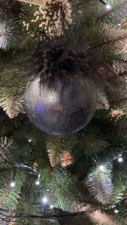 Bombka choinkowa "Kula" 8 cm, granatowo - czarna szklana ŚWIĘTA