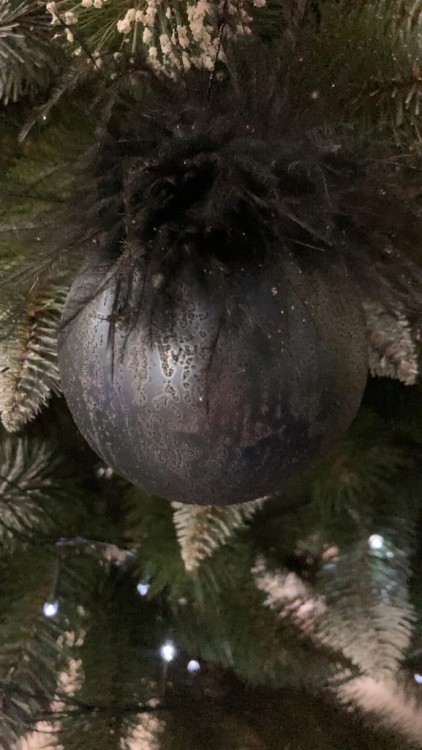 Bombka choinkowa "Kula" 8 cm, granatowo - czarna szklana ŚWIĘTA