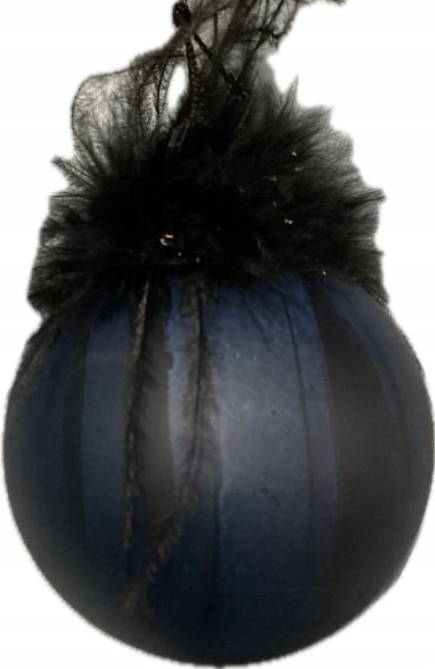 Bombka choinkowa "Kula" 8 cm, granatowo -czarna szklana ŚWIĘTA