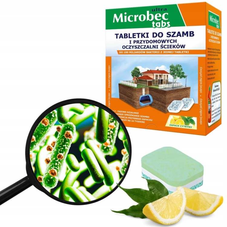 BROS Microbec ULTRA 20g -skuteczna tabletka do szamb i oczyszczalni ścieków