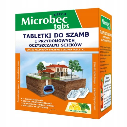 BROS Microbec ULTRA 20g -skuteczna tabletka do szamb i oczyszczalni ścieków