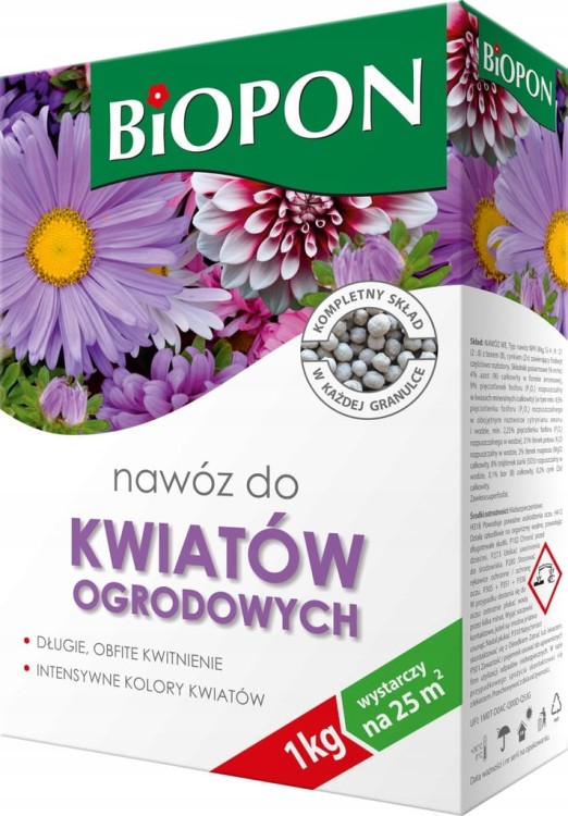 Biopon Nawóz 1kg GRANULAT do KWIATÓW OGRODOWYCH!