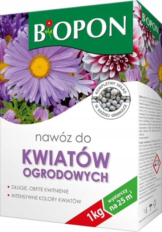 Biopon Nawóz 1kg GRANULAT do KWIATÓW OGRODOWYCH!
