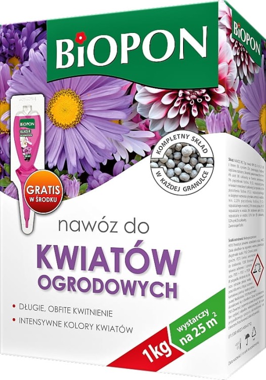 Biopon Nawóz 1kg GRANULAT do KWIATÓW OGRODOWYCH!