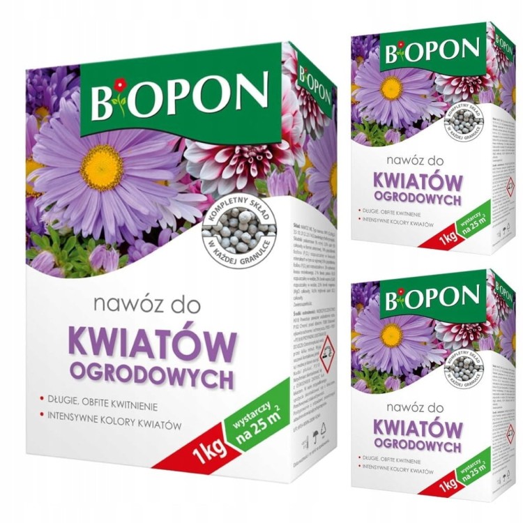 Biopon Nawóz 1kg GRANULAT do KWIATÓW OGRODOWYCH!