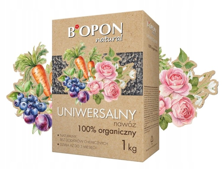 Nawóz UNIWERSALNY 100% organiczny BiOPON Natural granulat 1kg