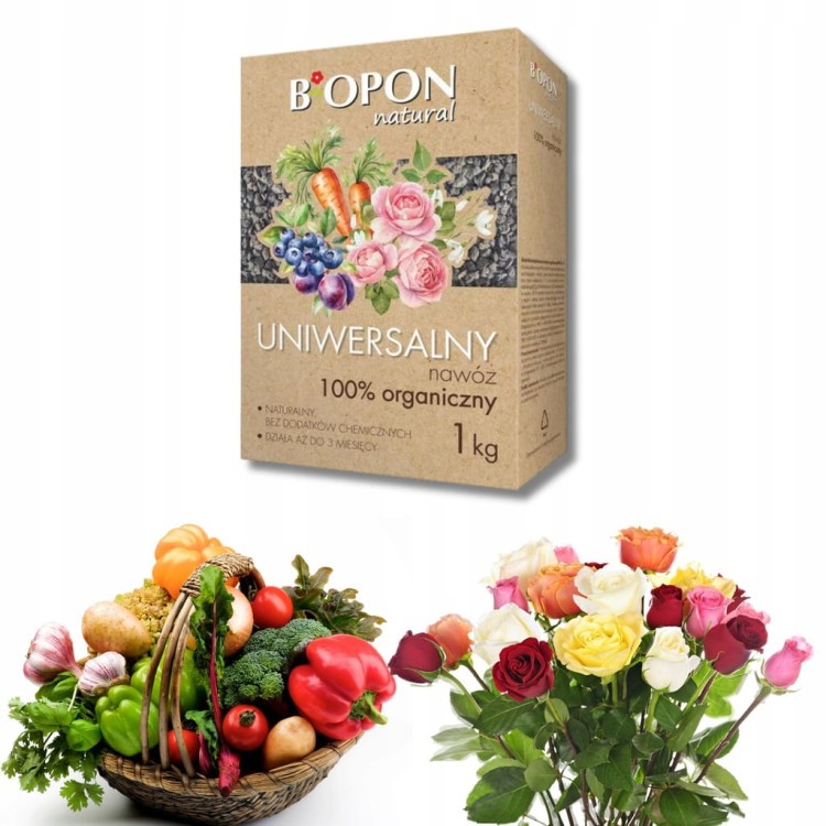 Nawóz UNIWERSALNY 100% organiczny BiOPON Natural granulat 1kg