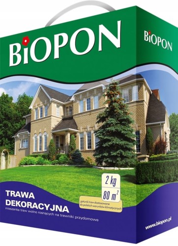 TRAWA DEKORACYJNA BiOPON nasiona traw 2kg - 80m²