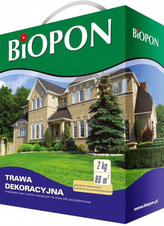 TRAWA DEKORACYJNA BiOPON nasiona traw 2kg - 80m²