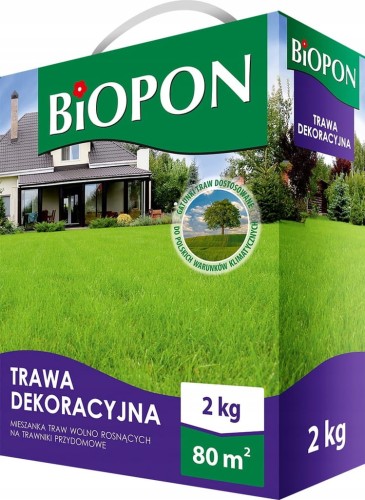 TRAWA DEKORACYJNA BiOPON nasiona traw 2kg - 80m²