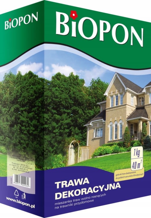 TRAWA DEKORACYJNA BiOPON nasiona traw 2kg - 80m²