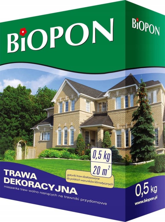TRAWA DEKORACYJNA BiOPON nasiona traw 0,5kg - 20m²