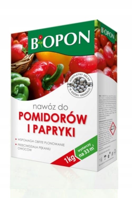 Nawóz wieloskładnikowy do pomidorów i papryki Bros granulat 1 kg 1 l