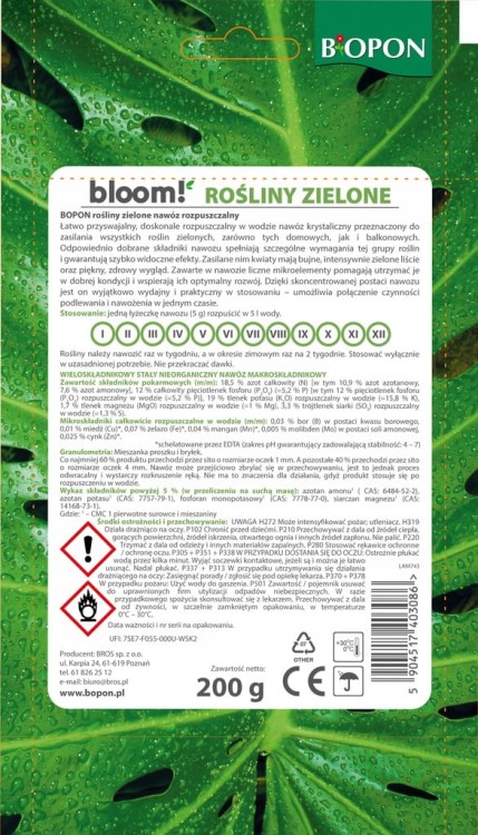 Nawóz wieloskładnikowy Biopon granulat 0,2 kg